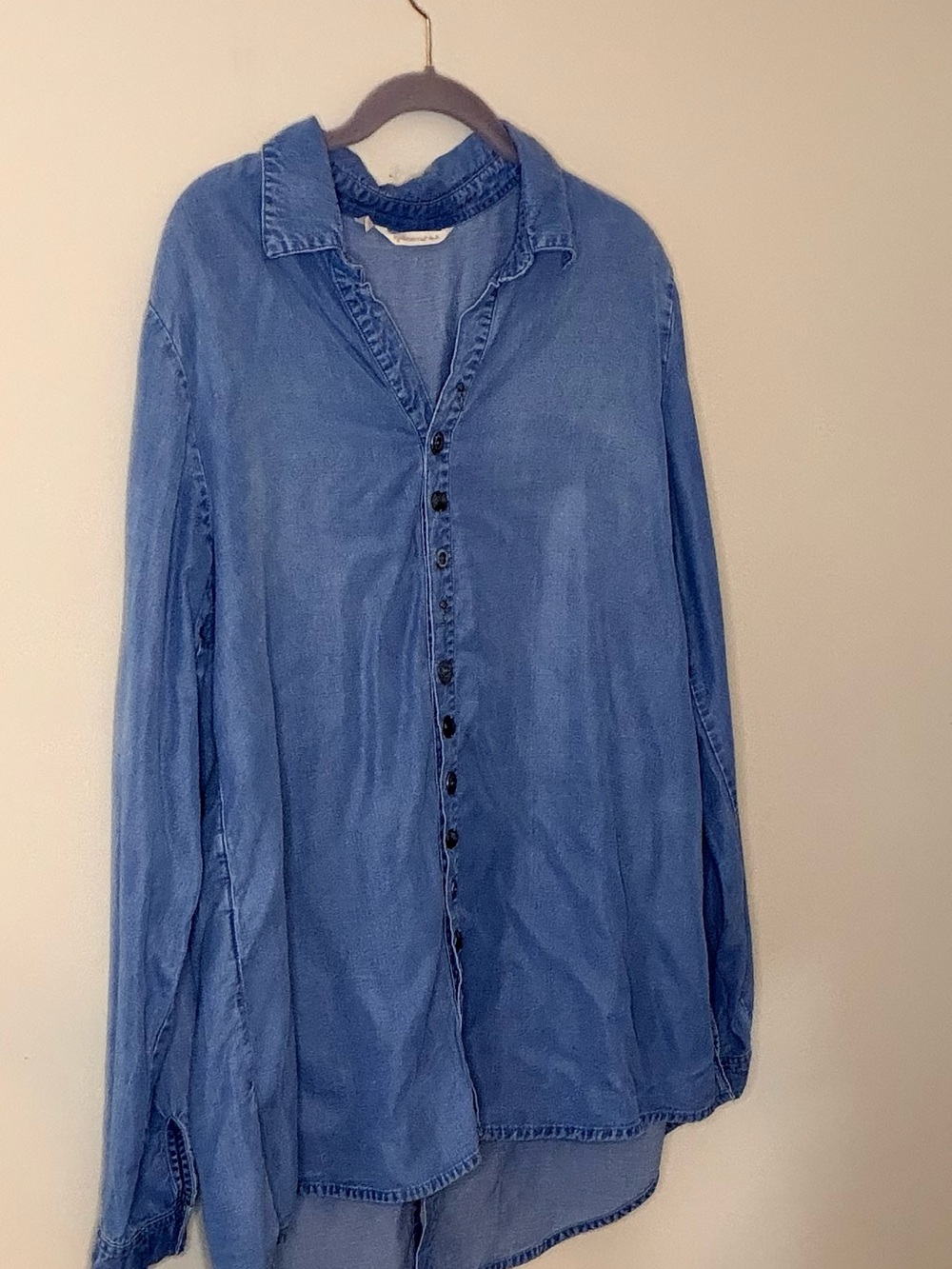 Soft Surroundings Light Blue Denim Top with Key Charm